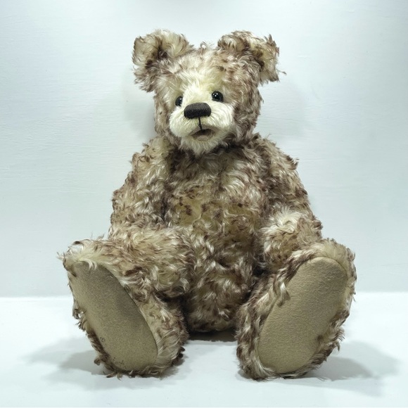 Antique Old Teddy Bear Brown mohair open mouth Embroidered Nose - Picture 1 of 10